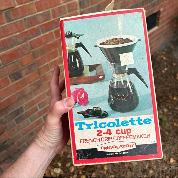 VINTAGE TRICOLATOR TRICOLETTE FRENCH DRIP COFFEEMAKER in Original Box - Picture 8 of 9